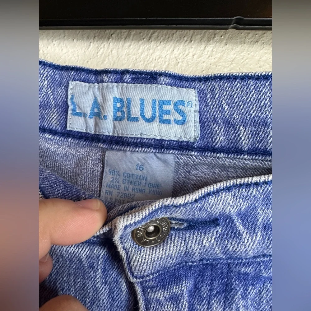 90s LA Blues High Waisted Stone Wash Mom Jeans Women’s Size 16 Tapered Leg - Picture 4 of 10